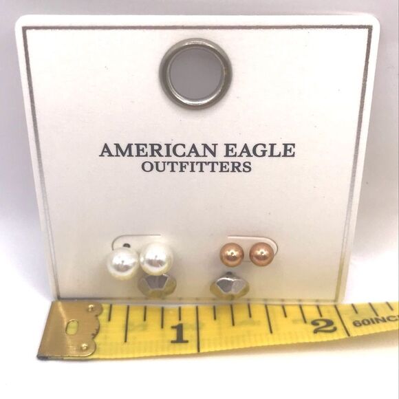 American Eagle Outfitters Minimalist Silver Stud Earrings Set - Picture 5 of 5